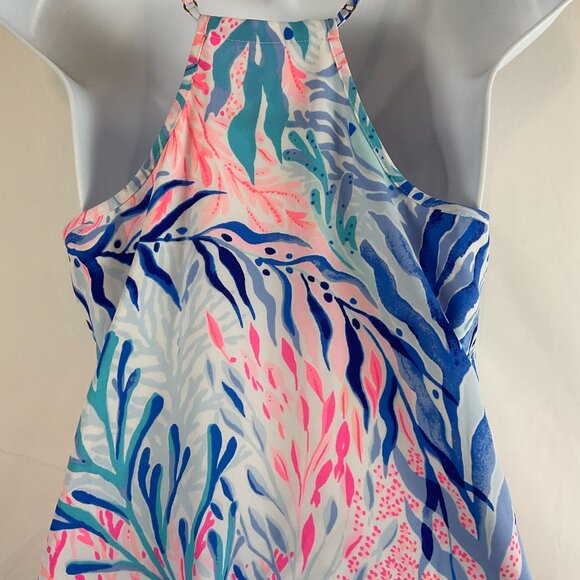 Lilly Pulitzer Dusk Top XS Blue White Pink Adjustable Spaghetti Strap - Picture 8 of 10